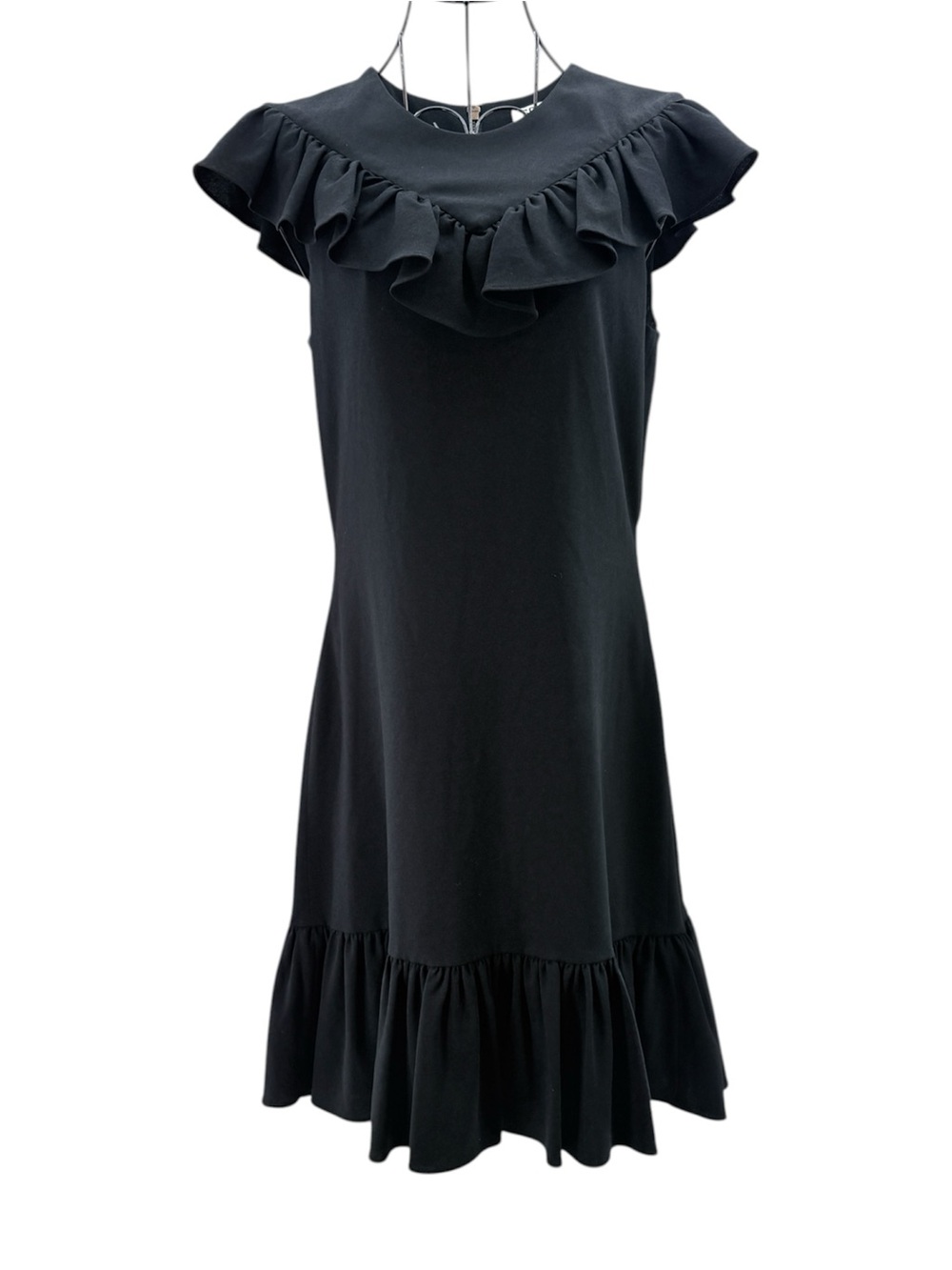 Sonia Rykiel Black Sleeveless Ruffle Collar Hem Mini Dress Size 36 (Size 4)